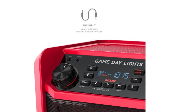 ION Audio Gameday Lights - Portable Bluetooth Speaker 50W W/Battery, selling Karaoke Mic