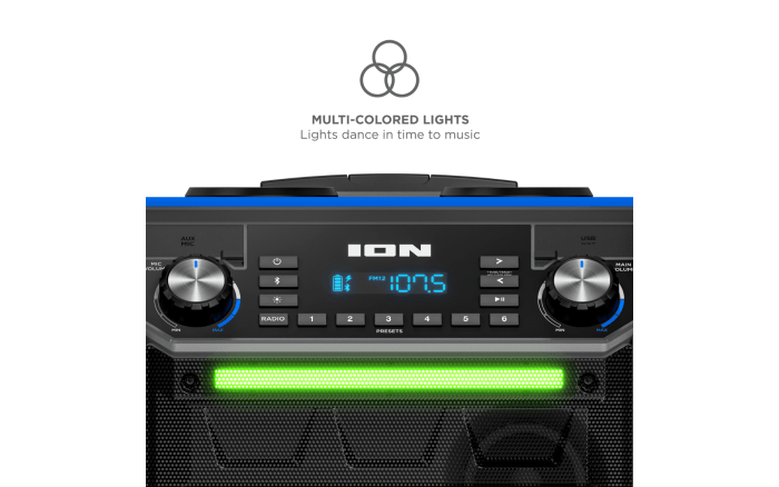 ION Audio Pickup - 100W Water-Resistant factory Bluetooth Outdoor Speaker #932